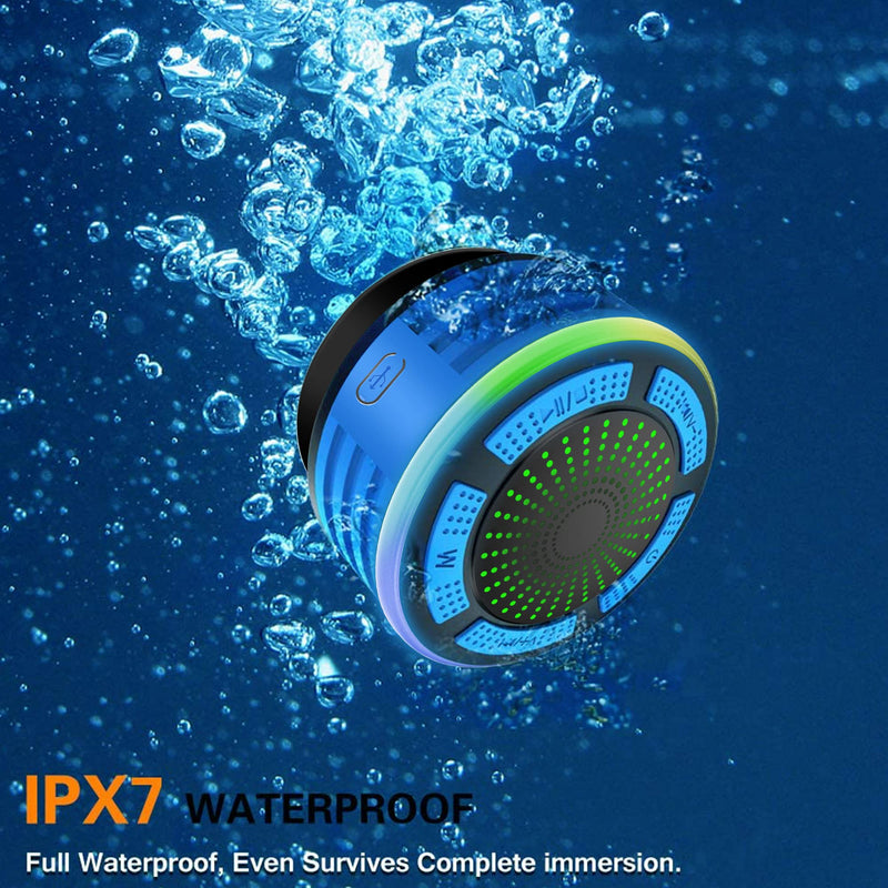  [AUSTRALIA] - BassPal Shower Speaker, IPX7 Waterproof Bluetooth Speaker, Shower Radio with Suction Cup, Built-in Mic, Teen Boys Gift Ideas for Bathroom, Pool, Travel, Beach