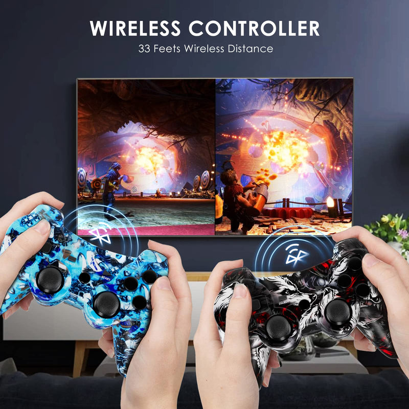 [AUSTRALIA] - Boowen Wireless Controller for PS3, Controller for Sony PlayStation 3, 6-Axis High-Performance Motion Sense Dual Vibration Upgraded Gaming Controller, Compatible with PlayStation 3 Blue