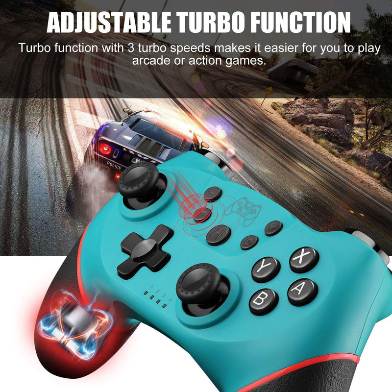  [AUSTRALIA] - Switch Controller, Wireless Pro Controller Gamepad Compatible with Switch Support Amibo, Wakeup, Screenshot and Vibration Functions-Blue