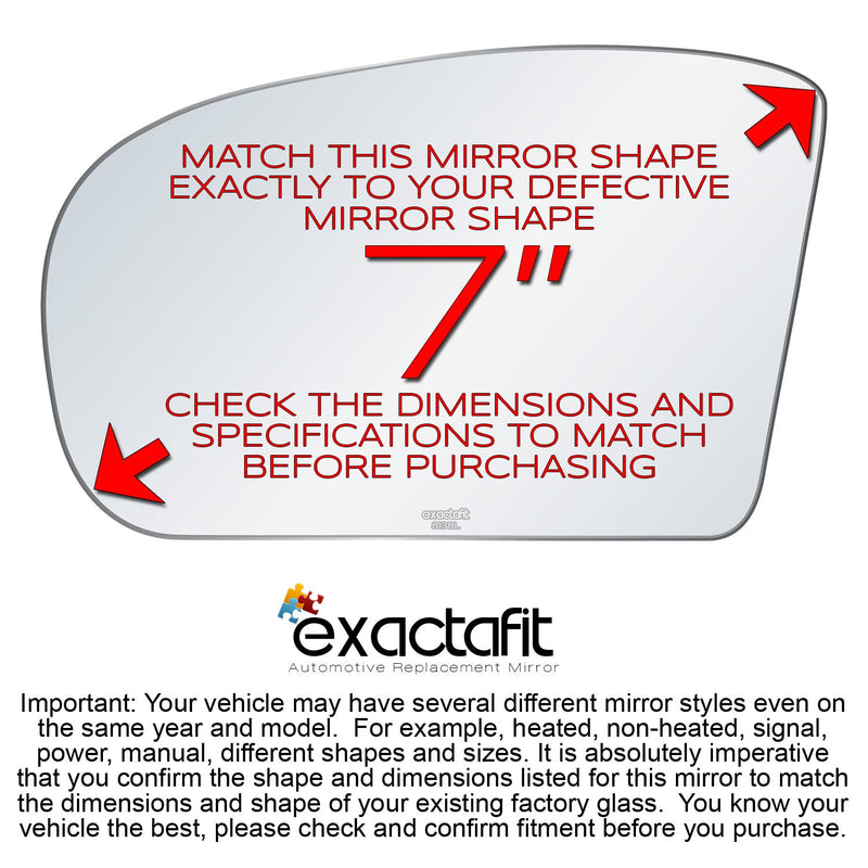 exactafit 8138L Driver Side Mirror Glass Replacement Plus 3m Adhesives Compatible With Mercedes Benz C230 C240 C32 AMG E500 E63 AMG Class AMG Left Hand Door Wing LH - LeoForward Australia