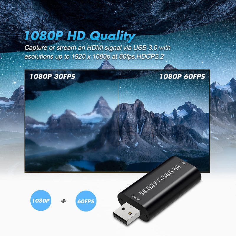  [AUSTRALIA] - Rybozen HDMI to USB Video Capture Card, HDMI to USB 1080p USB2.0, Record Directly to Computer for Gaming, Streaming, Teaching, Video Conference or Live Broadcasting