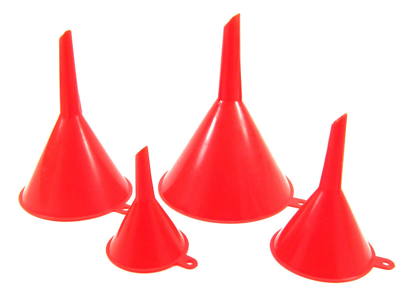  [AUSTRALIA] - Elitexion Plastic Funnel Set for Liquid, Car Oil, Gas, Power Steering - 4 Pieces