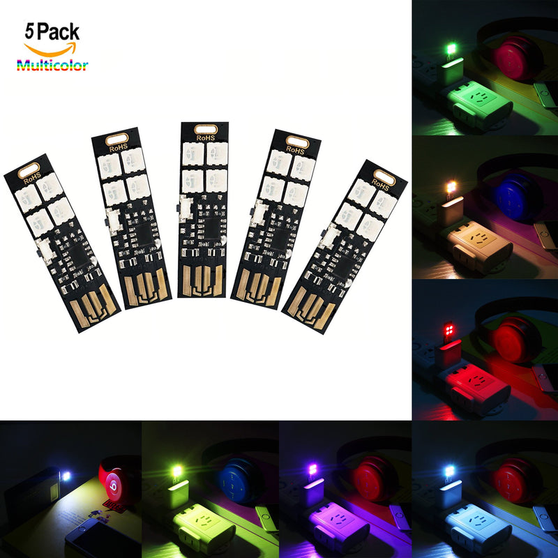 Yitee Mini USB Lights 7-Color Changing Night Light 5050 RGB 4-LEDs Switch Control, USB LED TV Backlight Kit,Table Lamp,Desk Decor Lighting,Party Mood Lights,Laptop Keyboard Light - LeoForward Australia