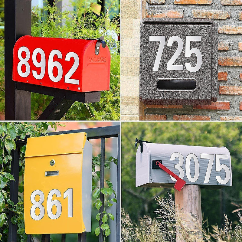  [AUSTRALIA] - Reflective Mailbox Numbers for Outside - 30 Pcs Waterproof Mailbox Numbers Stickers, Large 3 Inch Self Adhesive 0-9 Vinyl Number for Mailbox, Door, Garbage Bins, Address Number (White)