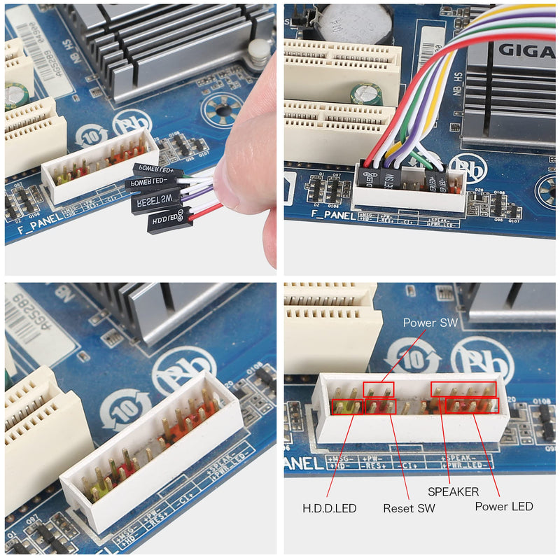  [AUSTRALIA] - YACSEJAO PC Reset Switch Cable, ATX Power on Off Reset Switch Cable, 65CM PC Power Reset Switch HDD LED Cable Light Wire Kit Assembly for Computer(2Pcs)