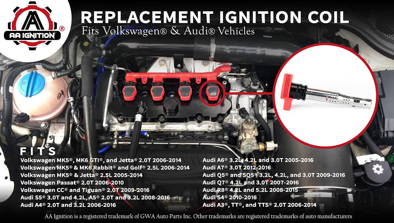 Ignition Coil Pack - Replaces 06E905115E - Compatible with Audi & Volkswagen Vehicles - LeoForward Australia