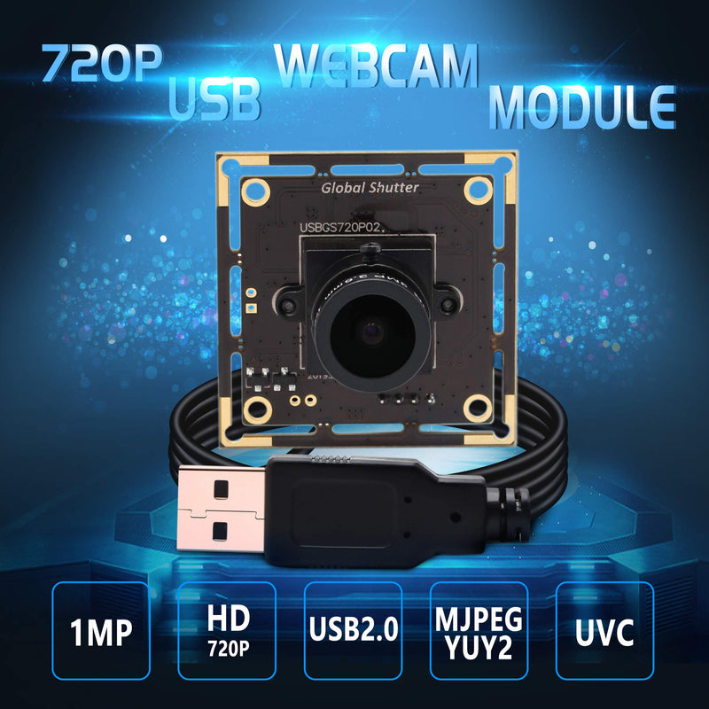  [AUSTRALIA] - USB Camera Module HD 1280X720@60fps, USB Webcam Global Shutter with AR0144 Image Sensor,Tiny USB Cameras with 3.6mm Lens Industrial UVC Web Cameras Plug and Play for Windows/MAC/Linux/Raspberry Pi