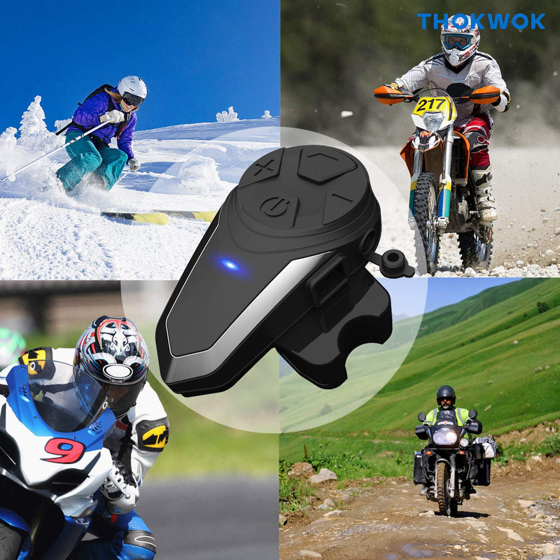  [AUSTRALIA] - THOKWOK Motorcycle Bluetooth Headset,BT-S3 1000m Helmet Headphones for Snowmobile Motorcycle Bluetooth Communication System Ski Intercom Up to 3 Riders(Soft Microphone,Pack 1)