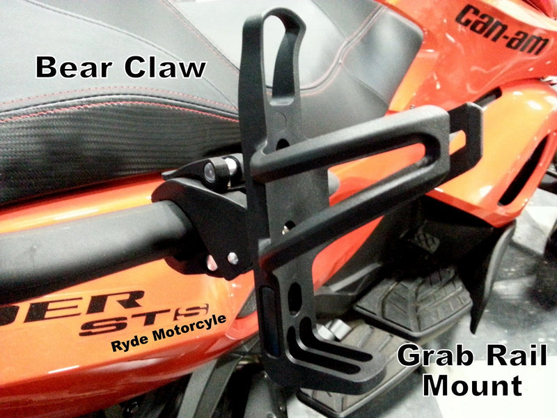  [AUSTRALIA] - Can Am Spyder Passenger Grab Rail Cup Holder - Satin Black Model - Not for Handlebar Mount - Bear Claw #6214CAA