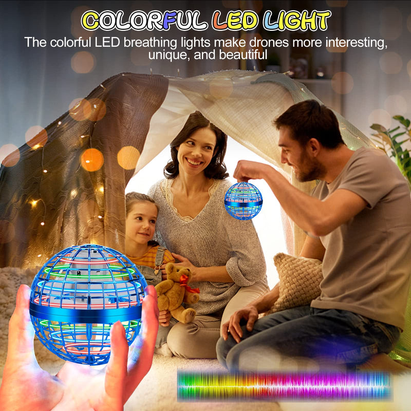  [AUSTRALIA] - Flying Ball Toys,Flying Orb Ball Spinner Drones Ball with Magic Led Lights Floating Fly Space Ball 360°Rotating Helicopter for Boys Girls Adult Gift 2021 Hot Toys for Christmas Festival Outdoor Indoor 2021 Flying Ball Toys Blue
