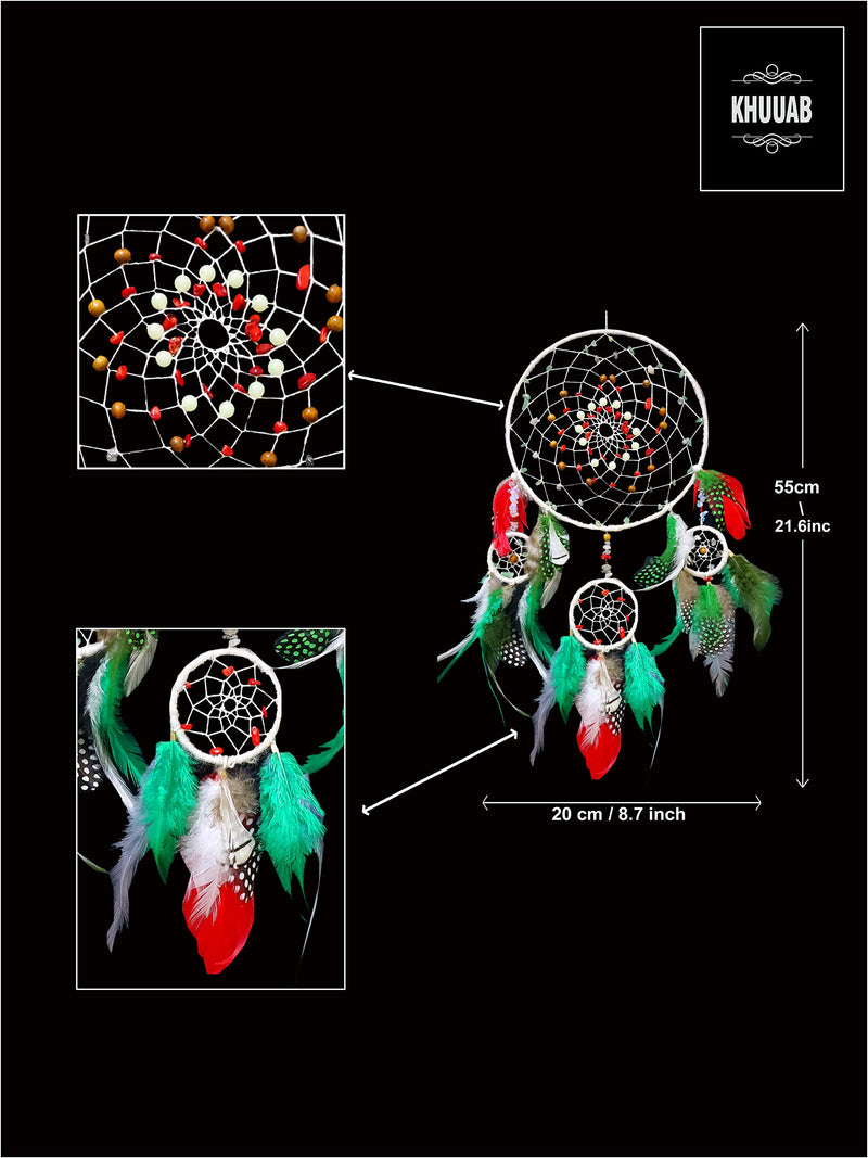  [AUSTRALIA] - KHUUAB White Dream Catcher Handmade Dreamcatcher for Wall Decor and Home Decoration Wall Hanging Bohemian Decor