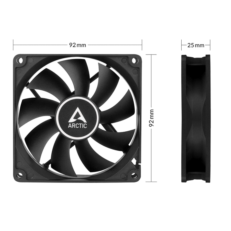 [AUSTRALIA] - ARCTIC F9 Silent - 92 mm Case Fan, Very quiet motor, Computer, Almost inaudible, Push- or Pull Configuration, Fan Speed: 1000 RPM - Black F9 Silent in black