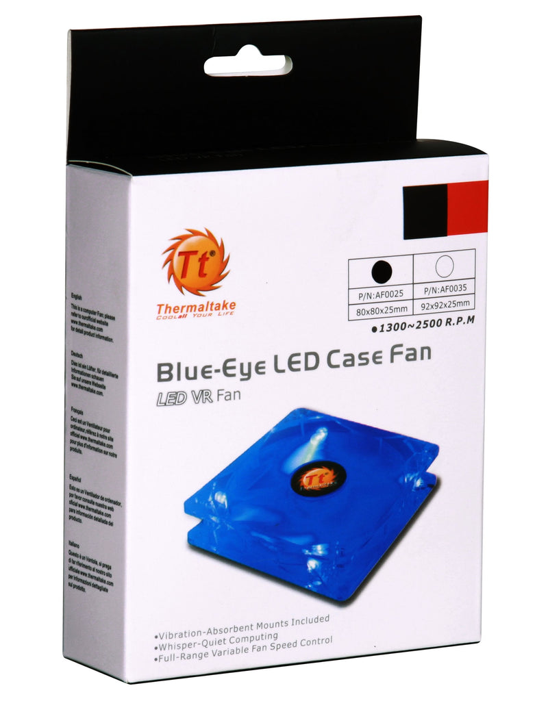  [AUSTRALIA] - Thermaltake Blue-Eye Silent Smart 80mm Blue Led Case Fan with Adjustable Fan Speed Control AF0025