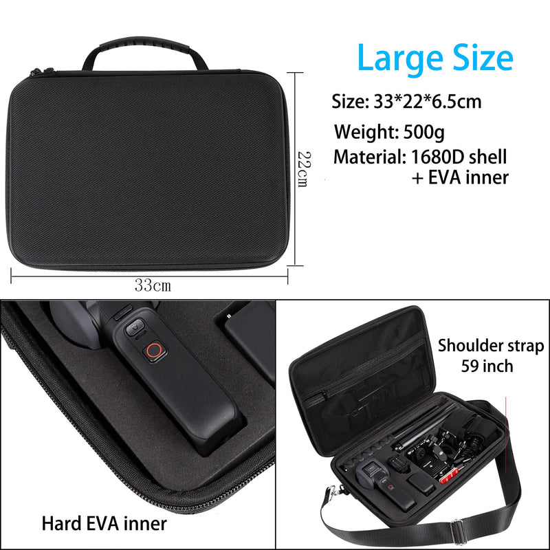  [AUSTRALIA] - Carrying Case Hard Shell Bag for Insta360 One RS 1-inch 360 Edition Camera, Hard EVA Liner Compatible with 120cm Selfie Stick and Bullet Time Handle Accessories