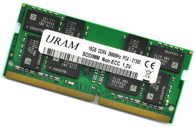 [AUSTRALIA] - URAM DDR4 RAM 16GB 2666MHz (Compatible with 2400MHz or 2133MHz) PC4-21300 1RX8 CL19 SODIMM 260 pin 1.2V Samsung Chip Memory Module for Laptop/Notebook and All-in-One Computer Upgrade