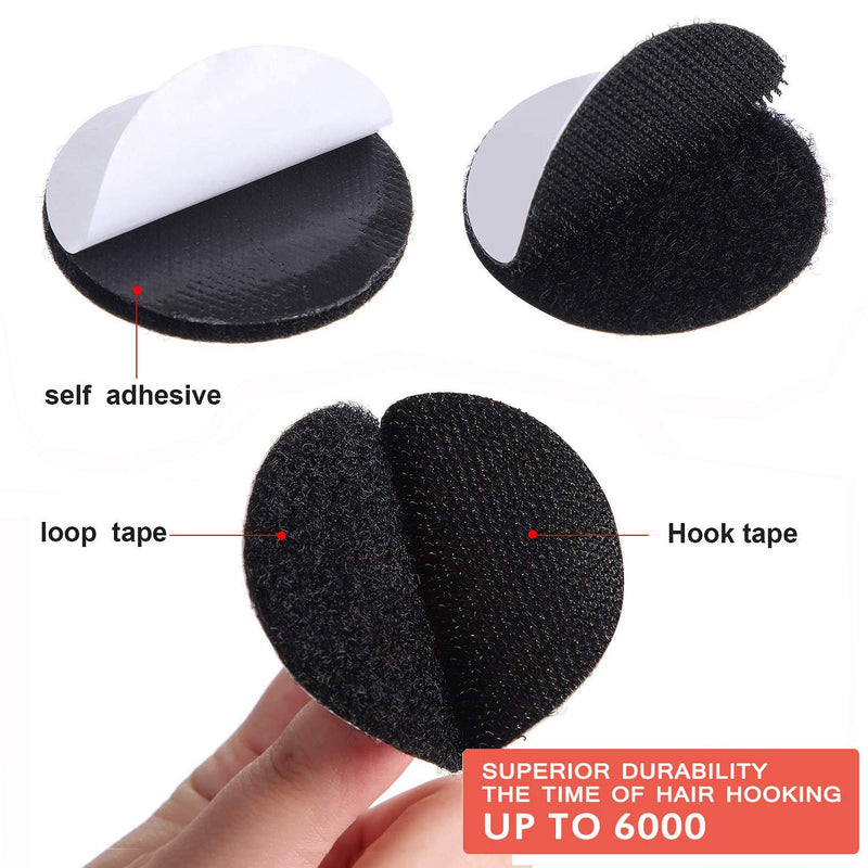  [AUSTRALIA] - YBWM 1.5 inch Strong Adhesive Hook and Loop Dots Heavy Duty Mounting Tape Sticky Back Fastener Double Sided Interlocking Tape (Black, 15pcs) 1.5 Inch (Black)