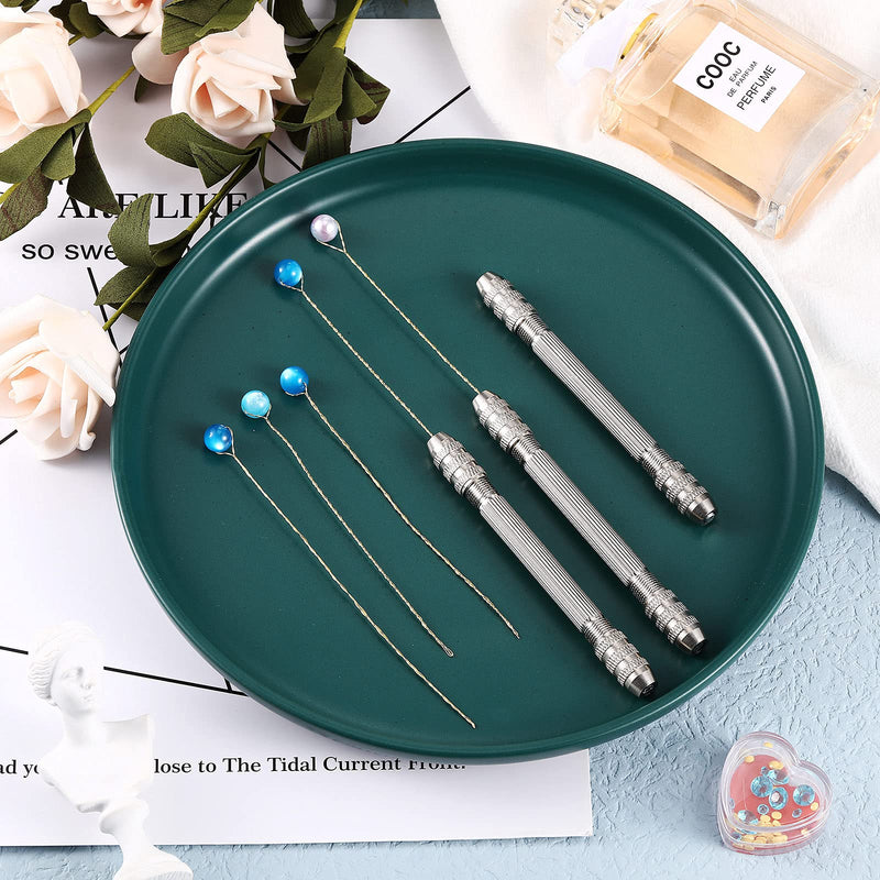  [AUSTRALIA] - Double Ended Pin Vise DIY Hand Drill Pin Vise Resin Drill Wire Twisting Tools with Copper Collet Copper Drill Jewelry Making Tools for DIY Hairpin Keychain Bracelets Necklace (2 Pieces) 2