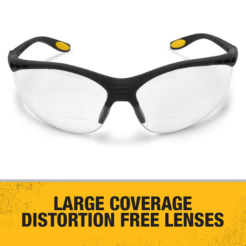 Dewalt DPG59-130C Reinforcer Rx-Bifocal 3.0 Clear Lens High Performance Protective Safety Glasses with Rubber Temples and Protective Eyeglass Sleeve - LeoForward Australia