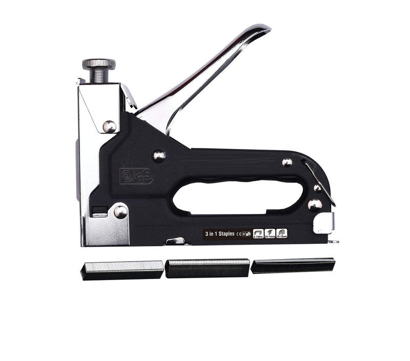  [AUSTRALIA] - Edward Tools Pro 3 in 1 Heavy Duty Staple Gun with 600 Staples - for Upholstery, Wood, Garden, Wire, Furniture, Roofing - D,U,T Type Staples - Quick Jam Clear - DIY
