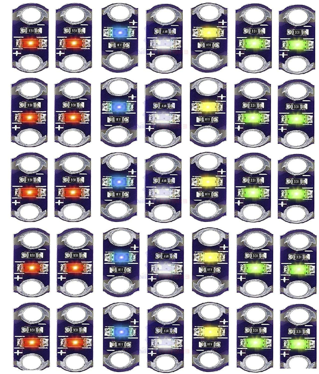  [AUSTRALIA] - Leyal 50pcs/lot Smart Electronics Lilypad Led Red/White/Orange/Emerald Green/Blue/Yellow/Yellow Green Light Module for arduino IDS Lilypad LED Module