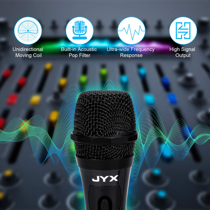 [AUSTRALIA] - JYX Wired Karaoke Microphone Dynamic Vocal Detachable Cord with ON/Off Switch Handheld Microphone for Singing, Party, PA System,AMP,Mixer JYX-01