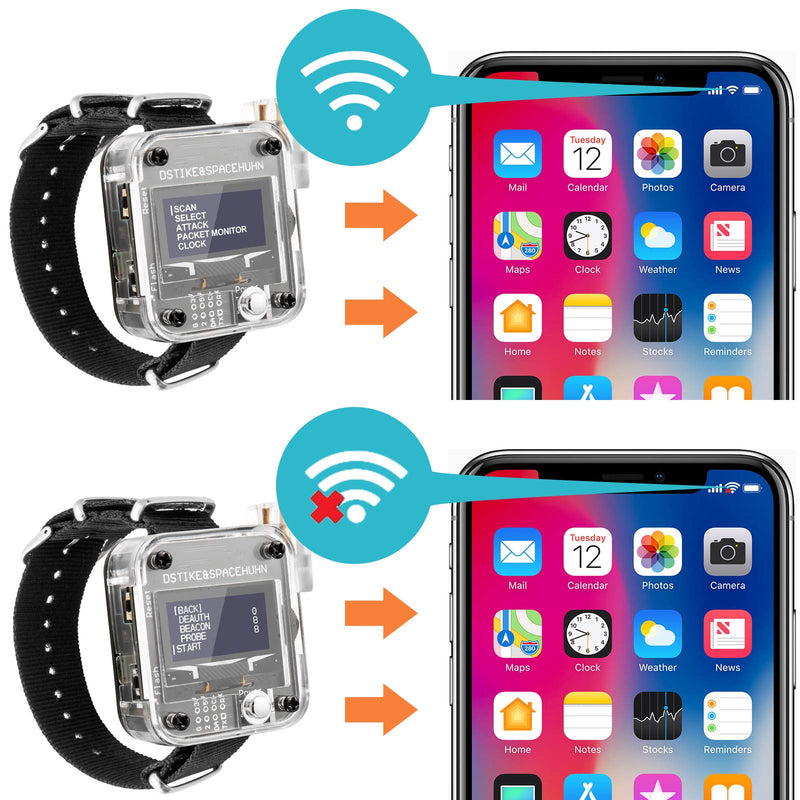  [AUSTRALIA] - AURSINC WiFi Deauther Watch V3 ESP8266 Programmable Development Board | Wearable Smartwatch | OLED&Laser | Attack/Control/Test Tool|LOT for DSTIKE NodeMCU Black V3
