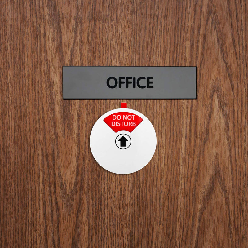  [AUSTRALIA] - Kichwit Privacy Sign, Do Not Disturb Sign, Out of Office Sign, Please Knock Sign, In a Meeting Sign, Office Sign, Conference Sign for Offices, 5 Inch, Silver