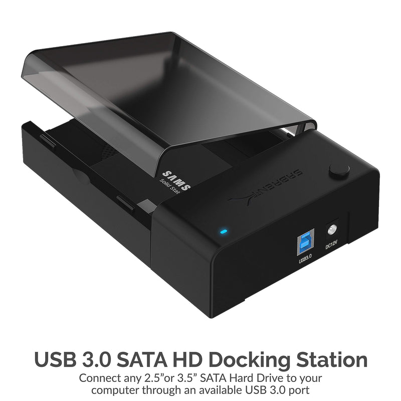 Sabrent USB 3.0 to SATA External Hard Drive Lay-Flat Docking Station with Built-in Cooling Fan for 2.5 or 3.5in HDD, SSD [Support UASP and 6TB] (EC-DFFN) - LeoForward Australia