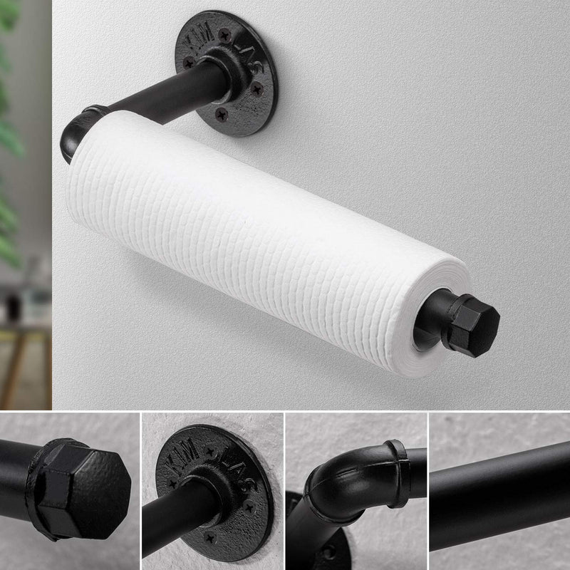 Industrial Pipe Kitchen Paper Towel Holder,Elibbren Heavy Duty DIY Industrial Rustic Wall Mount Paper Towel Ract for Kitchen Bathroom, 1 Pack - LeoForward Australia