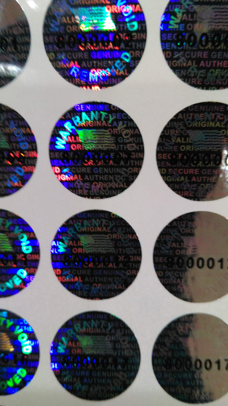 Round Pair Serial 14 MM Tamper EVIDENT Security Void Hologram Labels Seals (300) 300 - LeoForward Australia