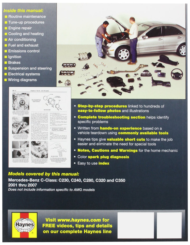 Automotive Repair Manual for Mercedes-Benz C-Class, 01 thru '07 (63040) - LeoForward Australia