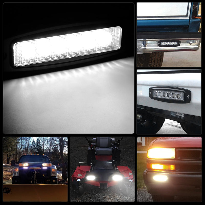  [AUSTRALIA] - Nilight LED Work Light 2PCS 18W Spot LED Light Bar Driving Lights Off Road LED Lights Flush Mount for Jeep Truck,2 Years Warranty