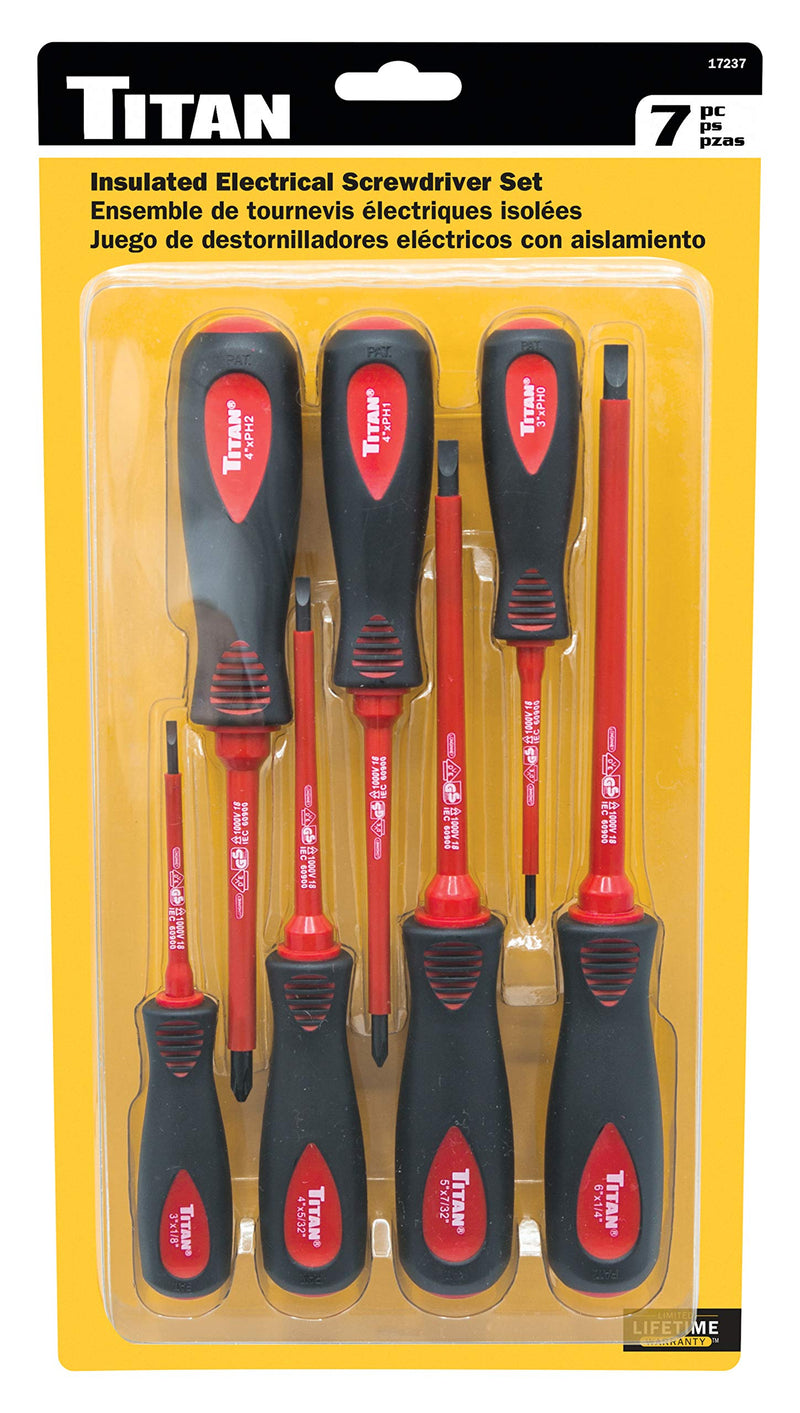  [AUSTRALIA] - Titan 17237 Insulated Electrical Screwdriver Set - 7 Piece