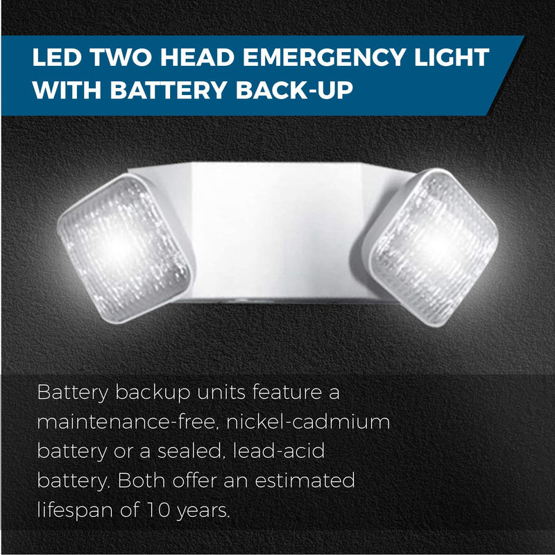  [AUSTRALIA] - Ciata Lighting LED Emergency Light - Ultra-Bright White Light With Back-up Battery, Adjustable Lamps & 90-minute Minimum Capacity - Made from Engineering-Grade & Injection-Molded Thermoplastic (White) 1 Pack