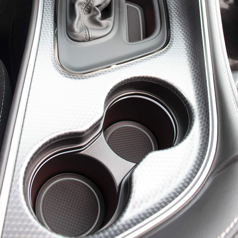  [AUSTRALIA] - CupHolderHero for Dodge Challenger 2015-2020 Custom Liner Accessories - Premium Cup Holder, Center Console, and Door Pocket Inserts 11-pc Set (Gray Trim) Gray