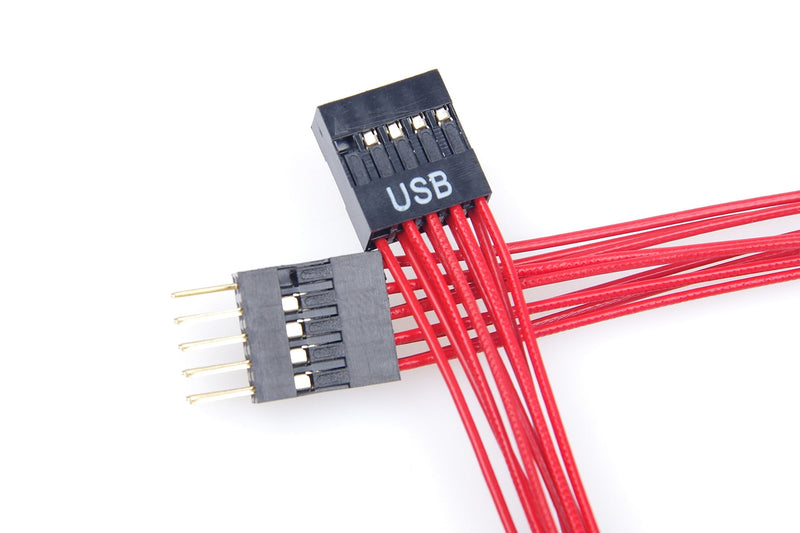  [AUSTRALIA] - LM YN Motherboard Extension Cable Set Silver Plating Cord Gold-Plated Plug Six Kinds of Extension Cord POWE LED HDD LED Power SW Reset SW HD Audio Front USB Extension Cable Length 11 inches