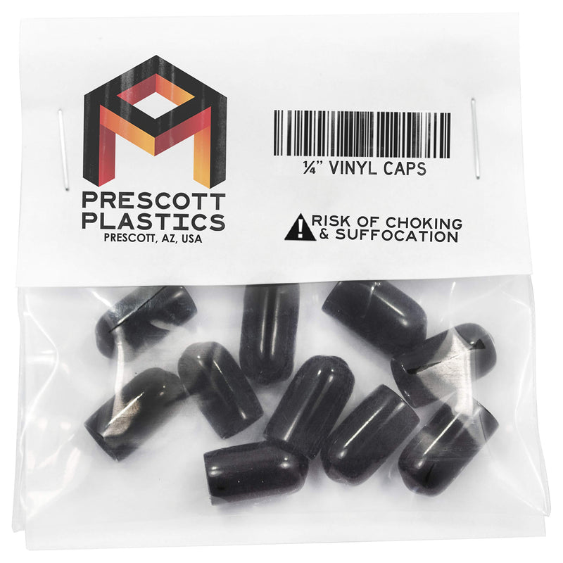 Prescott Plastics 0.25" Inch Round Vinyl Plug Insert (50 Pack), Black End Cap for Metal Tubing, Fence, Glide Insert for Pipe Post, Chairs and Furnitures 50 - LeoForward Australia