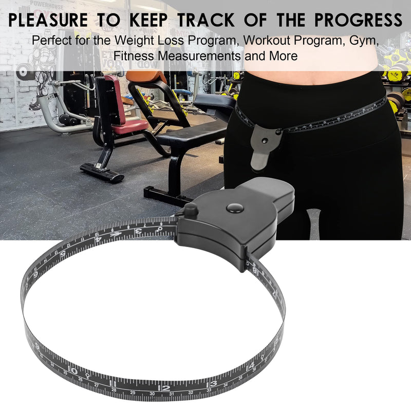  [AUSTRALIA] - Tape Measure Body Measuring Tape 60inch (150cm),Lock Pin and Push-Button Retract,Arms Chest Thigh or Waist Measuring Tape for Home Fitness Goals，Black