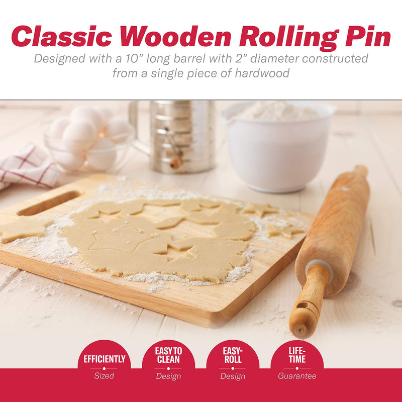  [AUSTRALIA] - Goodcook 05717000817 Good Cook Classic Wood Rolling Pin, 1,23830 1 Pack