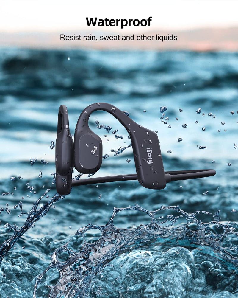  [AUSTRALIA] - Bone Conduction Headphones, Open Ear iFory Bluetooth 5.2 Sports Headset Built with mic, 10h+ Hours Playtime Waterprood Sweat Resistant Wireless Earphones for Wortouts, Running