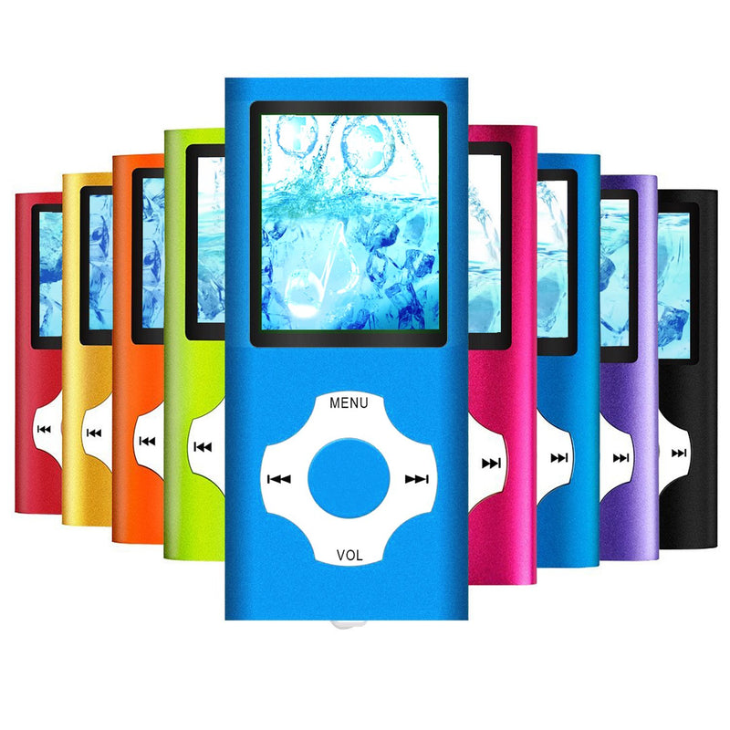 MP3 Player / MP4 Player, Hotechs MP3 Music Player with 32GB Memory SD Card Slim Classic Digital LCD 1.82'' Screen Mini USB Port with FM Radio, Voice Record Blue - LeoForward Australia