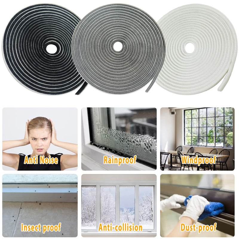  [AUSTRALIA] - 33FT Brush Weather Stripping, Neat Pile Self Adhesive Seal Strip for Windows and Door, Brush Weatherstrip for Soundproofing, Windproof, Dustproof, Stronger Stickiness, 0.35'' Wide x 0.2'' Thick, Grey 33FT, 0.35'' Wide X 0.2'' Thick Gray