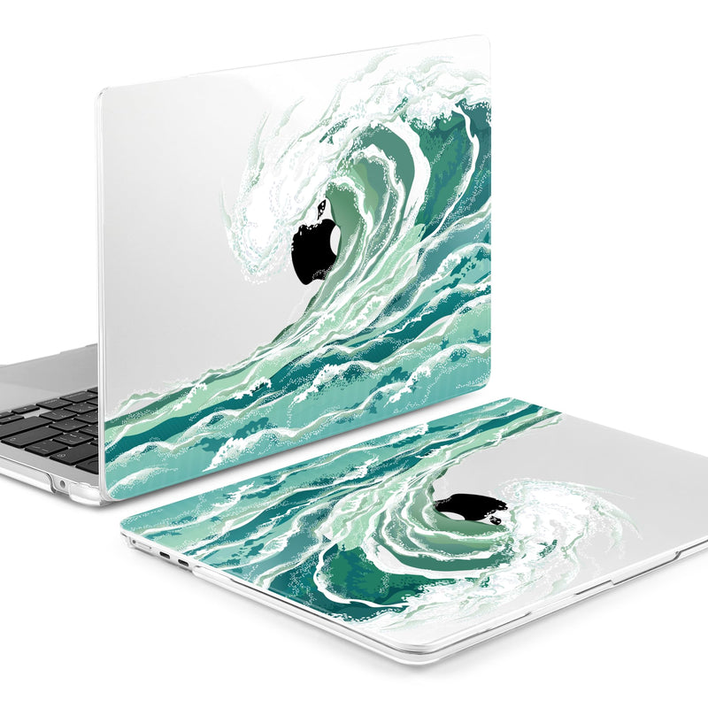  [AUSTRALIA] - Batianda Premium Case for New MacBook Air 15 inch 2023 with M2 Chip Model A2941, Designed Protective Plastic Hardshell & Keyboard Cover & Screen Protector, Waves