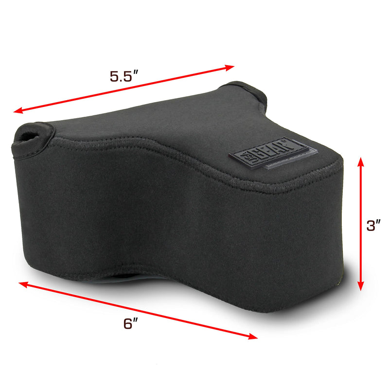  [AUSTRALIA] - USA GEAR DSLR SLR Camera Sleeve Case (Black) with Neoprene Protection, Holster Belt Loop and Accessory Storage - Compatible With Nikon D3400, Canon EOS Rebel SL2, Pentax K-70 and Many More Black