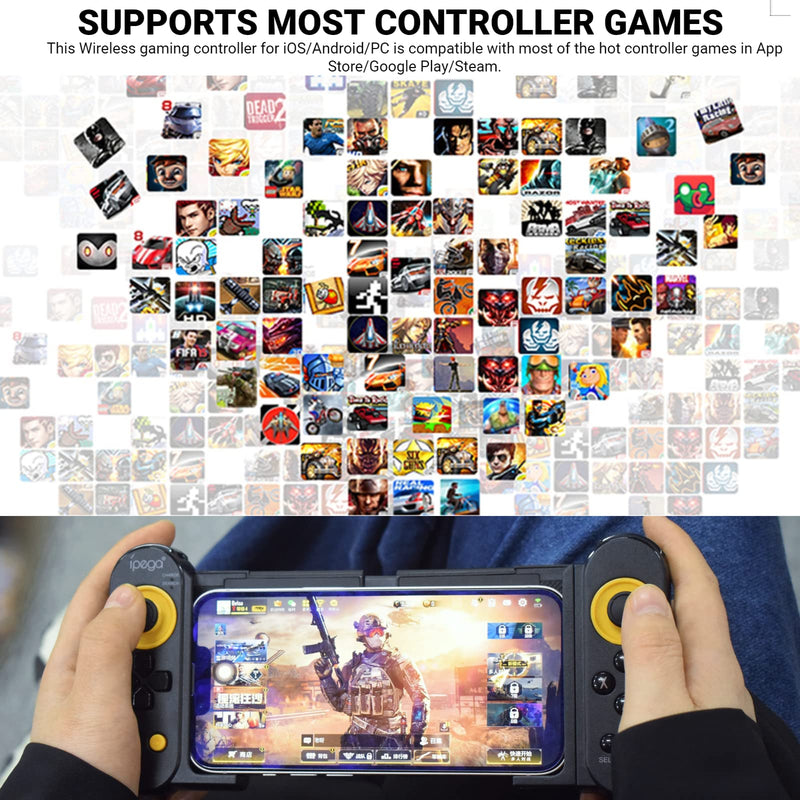  [AUSTRALIA] - arVin Mobile Gaming Controller for iPhone Android Gamepad with Turbo, 3.5mm Audio Converter, Wireless Game Joystick for iPhone 14/13/12/11/X, iOS, iPad, Samsung Galaxy, TCL, Tablet, PC, Call of Duty