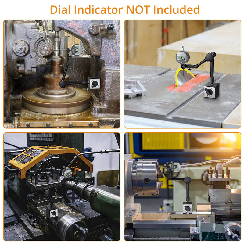  [AUSTRALIA] - Neoteck Magnetic Tripod Measuring Stand for Dial Indicator with Central Clamping Magnetic Dial Indicator Base Made of Steel Stand Holder Measuring Tripod (80kg Max. Tensile Force)