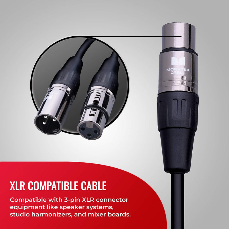  [AUSTRALIA] - Monster Prolink Monster Classic Microphone Cable: 10 ft, Silver Contact XLRs 10 ft. - Speak-On plugs