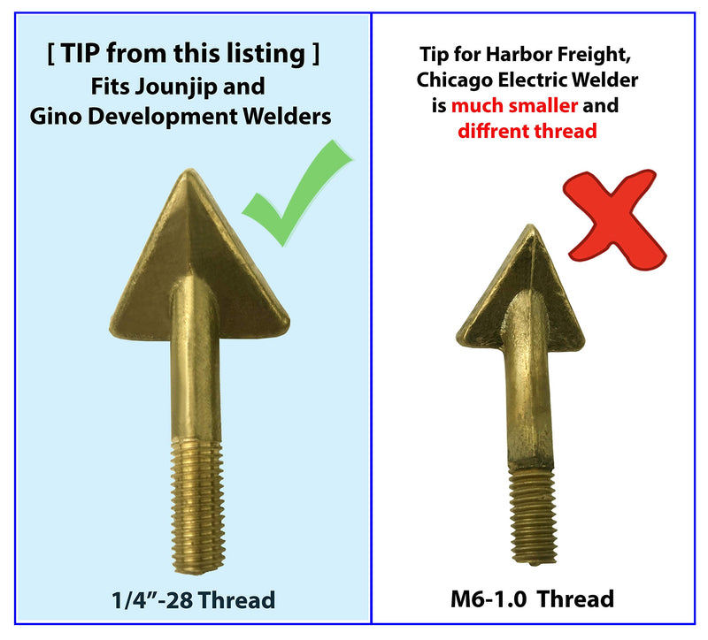  [AUSTRALIA] - 2pc Jounjip Replacement Tips for Jounjip or Gino Brand 80 Watt Plastic Welding Kits - 1/4"-28 Thread