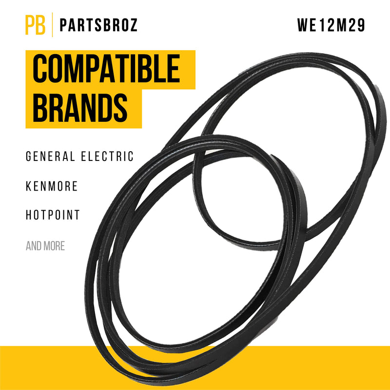 WE12M29 Drive Belt by PartsBroz - Compatible with GE Dryers - Replaces AP4324040, WE12X21574, 1381519, 559C197P001, 559C197P003, PS1766009, WE120122 - LeoForward Australia