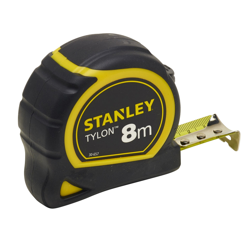  [AUSTRALIA] - Stanley Tylon tape measure (8 m, Tylon polymer protective layer, sliding end hook, plastic housing) 0-30-657 8 m single
